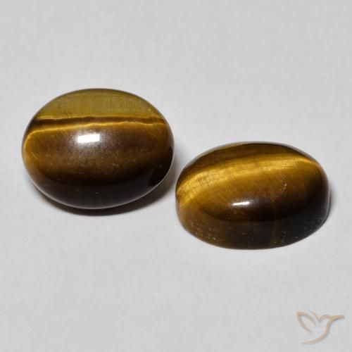 Pedras preciosas de Olho de Tigre Castanho médio natural de 5.97 ct, oval, Opaco