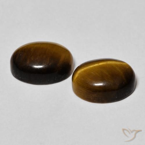 Pedras preciosas de Olho de Tigre Gingerbread Marrom natural de 6.10 ct, oval, Opaco