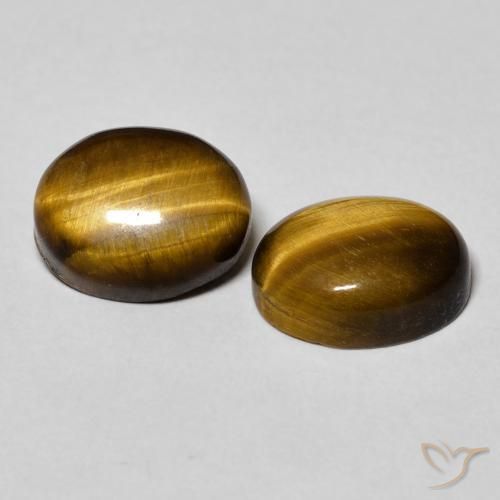 Pedras preciosas de Olho de Tigre Castanho médio natural de 5.96 ct, oval, Opaco