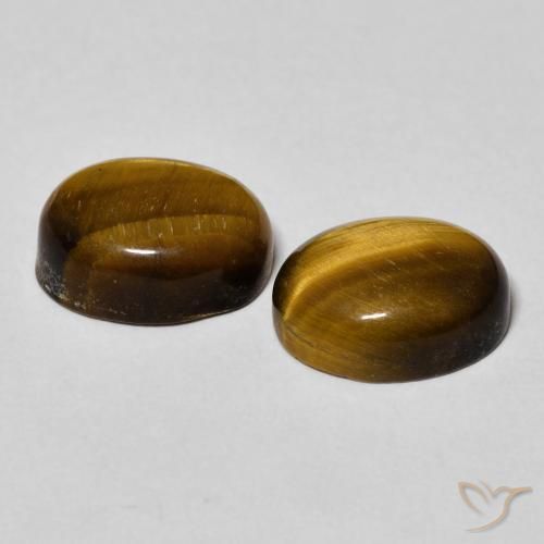Pedras preciosas de Olho de Tigre Castanho médio natural de 5.96 ct, oval, Opaco