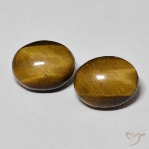 6.17ctw Natural Marrom-amarelado Olho de Tigre, oval, Opaco