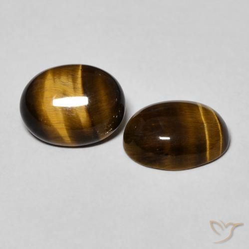 Pedras preciosas de Olho de Tigre Castanho médio natural de 3.43 ct, oval, Opaco