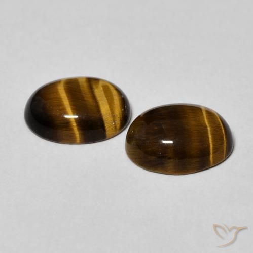 Pedras preciosas de Olho de Tigre Castanho médio natural de 3.43 ct, oval, Opaco