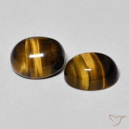 Pedras preciosas de Olho de Tigre Marrom Quente natural de 4.10 ct, oval, Opaco