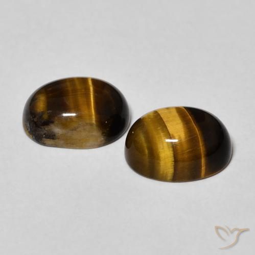 Pedras preciosas de Olho de Tigre Marrom Quente natural de 4.10 ct, oval, Opaco
