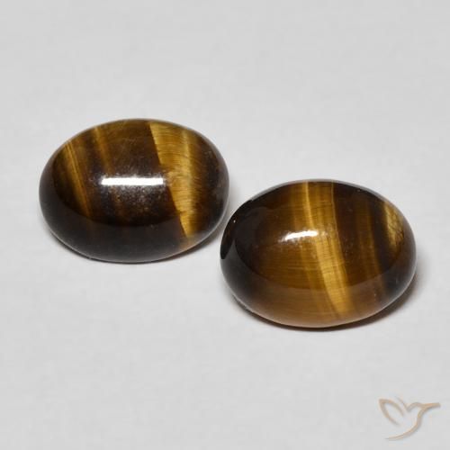 2.30ctw Natural Marrom dourado Olho de Tigre, oval, Opaco