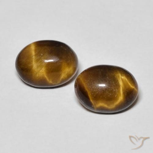2.90ctw Natural Castanho médio Olho de Tigre, oval, Opaco