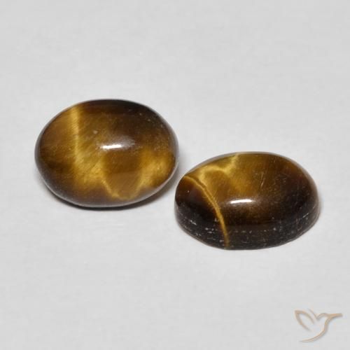 Pedras preciosas de Olho de Tigre Castanho médio natural de 2.90 ct, oval, Opaco