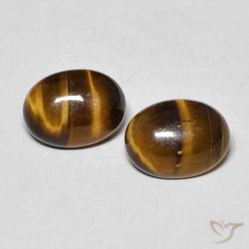 2.40ctw Natural Marrom-amarelado Olho de Tigre, oval, Opaco