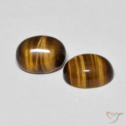 Pedras preciosas de Olho de Tigre Castanho médio natural de 2.80 ct, oval, Opaco