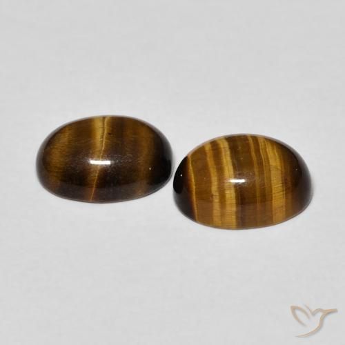 Pedras preciosas de Olho de Tigre Castanho médio natural de 2.80 ct, oval, Opaco