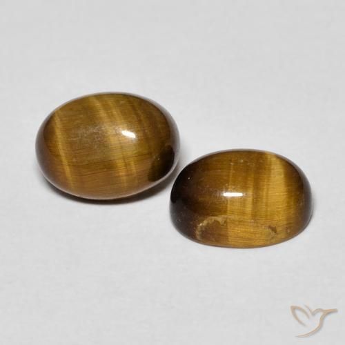 Pedras preciosas de Olho de Tigre Castanho médio natural de 2.84 ct, oval, Opaco