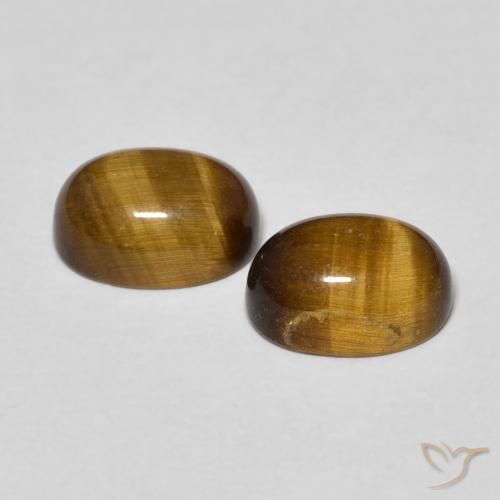 Pedras preciosas de Olho de Tigre Castanho médio natural de 2.84 ct, oval, Opaco