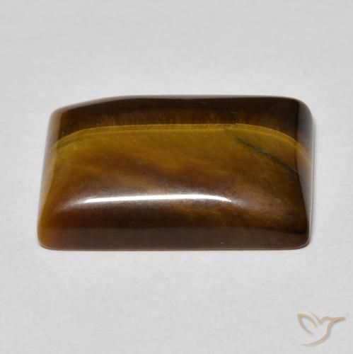 Olho de Tigre Castanho médio Natural 12.27ct, baguete, Opaco