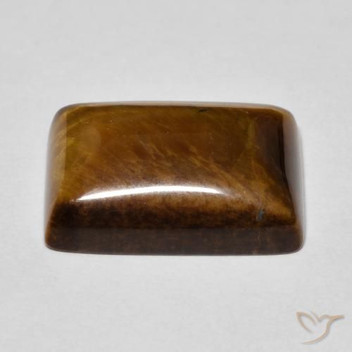 Olho de Tigre Castanho médio Natural 13.67ct, baguete, Opaco
