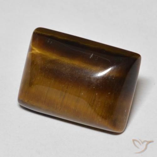 Olho de Tigre Castanho médio Natural 13.92ct, baguete, Opaco
