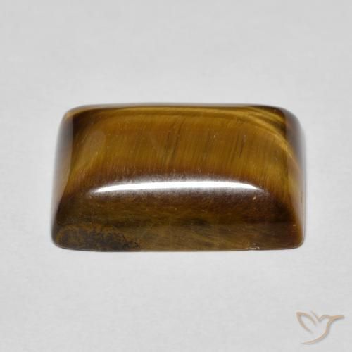 Olho de Tigre Castanho médio Natural 13.92ct, baguete, Opaco