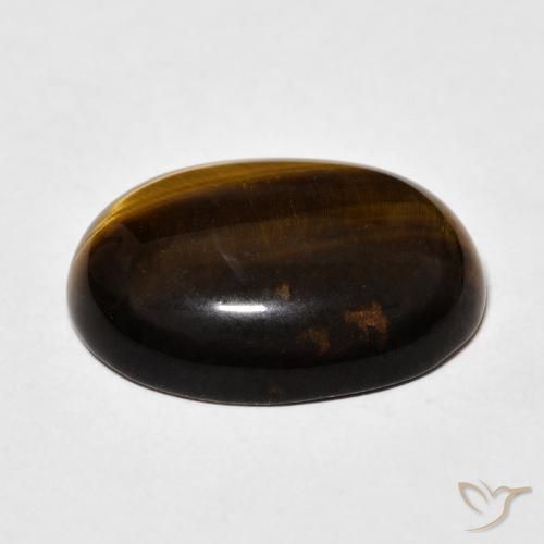 Olho de Tigre Castanho médio Natural 14.48ct, oval, Opaco