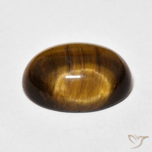 Olho de Tigre Castanho médio Natural 9.88ct, oval, Opaco