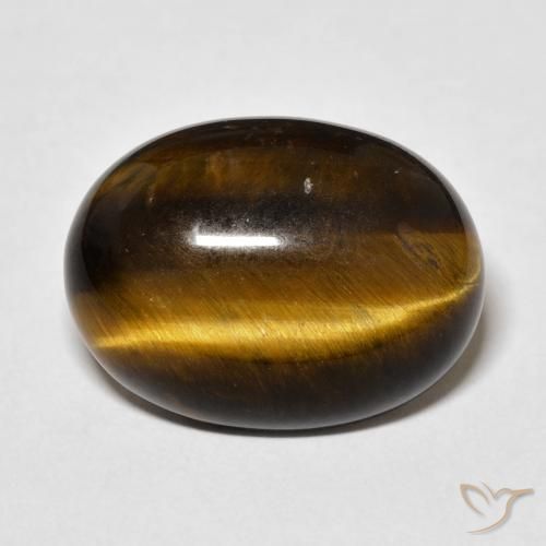 14.75ct Natural Medium Dark-Brown Olho de Tigre, oval, Opaco