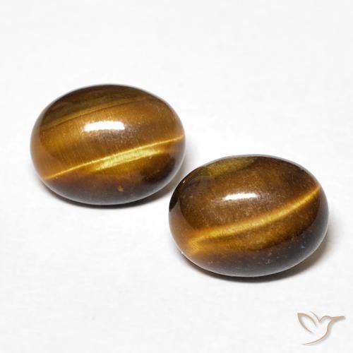 2.44ctw Natural Marrom dourado Olho de Tigre, oval, Opaco