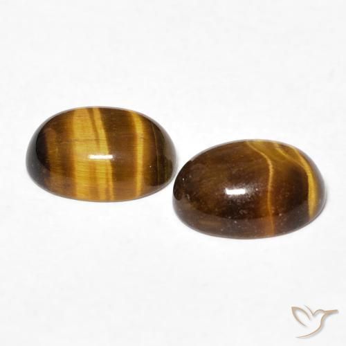 Pedras preciosas de Olho de Tigre Marrom Quente natural de 2.45 ct, oval, Opaco
