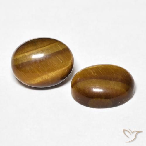 Pedras preciosas de Olho de Tigre Castanho médio natural de 5.65 ct, oval, Opaco