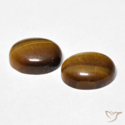 Pedras preciosas de Olho de Tigre Castanho médio natural de 5.65 ct, oval, Opaco