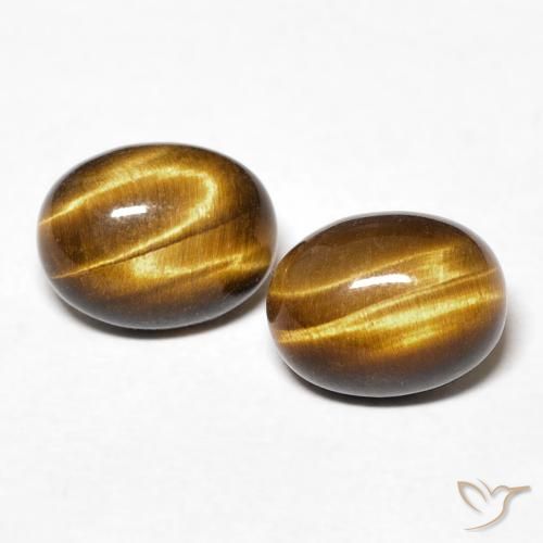 2.87ctw Natural Marrom-amarelado Olho de Tigre, oval, Opaco