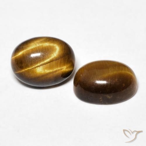 Pedras preciosas de Olho de Tigre Marrom-amarelado natural de 2.87 ct, oval, Opaco