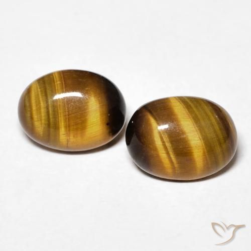 2.47ctw Natural Castanho médio Olho de Tigre, oval, Opaco