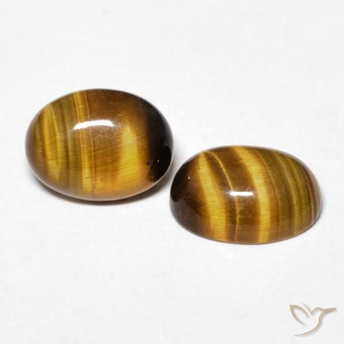 Pedras preciosas de Olho de Tigre Castanho médio natural de 2.47 ct, oval, Opaco