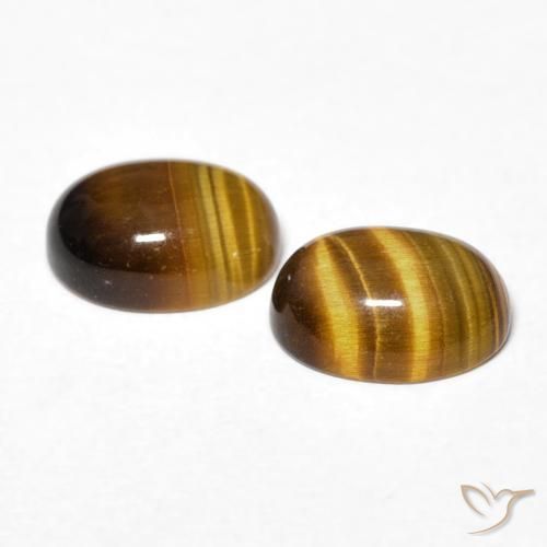 Pedras preciosas de Olho de Tigre Castanho médio natural de 2.47 ct, oval, Opaco