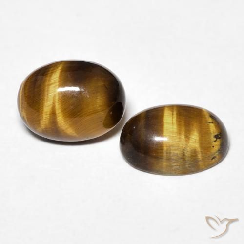 Pedras preciosas de Olho de Tigre Marrom Quente natural de 2.70 ct, oval, Opaco