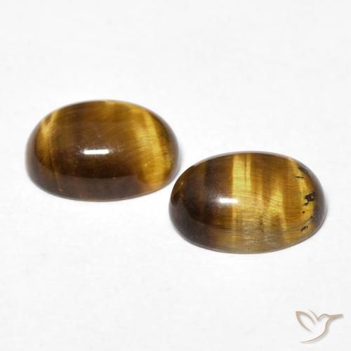 Pedras preciosas de Olho de Tigre Marrom Quente natural de 2.70 ct, oval, Opaco