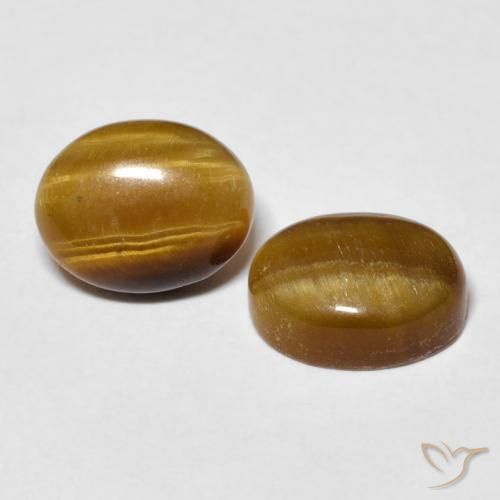 Pedras preciosas de Olho de Tigre Marrom Quente natural de 6.08 ct, oval, Opaco