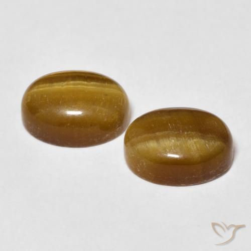 Pedras preciosas de Olho de Tigre Marrom Quente natural de 6.08 ct, oval, Opaco