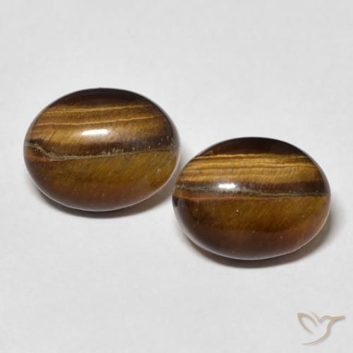 6.10ctw Natural Castanho médio Olho de Tigre, oval, Opaco