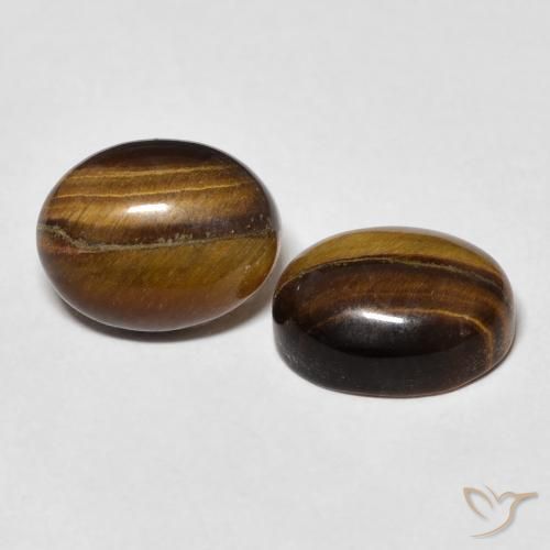 Pedras preciosas de Olho de Tigre Castanho médio natural de 6.10 ct, oval, Opaco