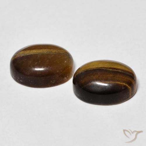 Pedras preciosas de Olho de Tigre Castanho médio natural de 6.10 ct, oval, Opaco