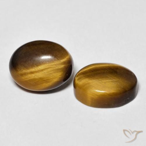 Pedras preciosas de Olho de Tigre Marrom Quente natural de 5.92 ct, oval, Opaco
