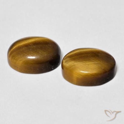 Pedras preciosas de Olho de Tigre Marrom Quente natural de 5.92 ct, oval, Opaco