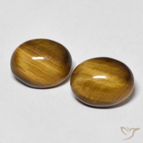 5.78ctw Natural Castanho médio Olho de Tigre, oval, Opaco