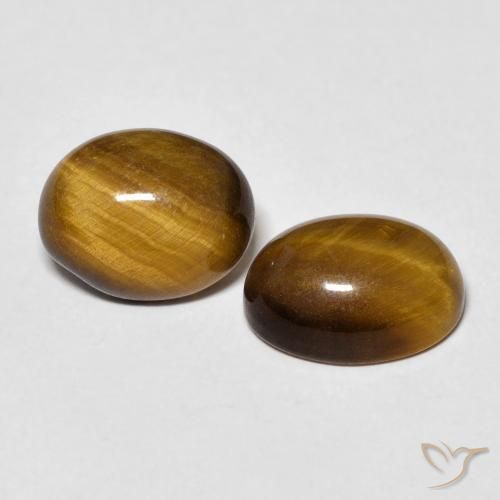 Pedras preciosas de Olho de Tigre Castanho médio natural de 5.78 ct, oval, Opaco