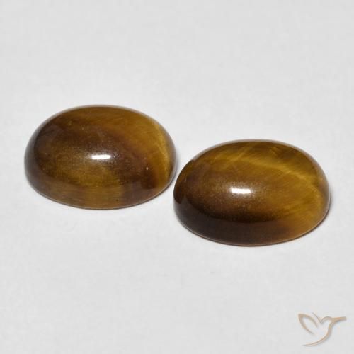 Pedras preciosas de Olho de Tigre Castanho médio natural de 5.78 ct, oval, Opaco