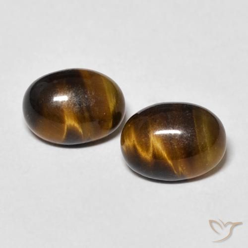 2.59ctw Natural Marrom dourado Olho de Tigre, oval, Opaco