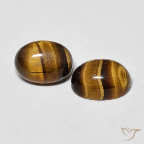 Pedras preciosas de Olho de Tigre Medium Dark-Brown natural de 2.69 ct, oval, Opaco