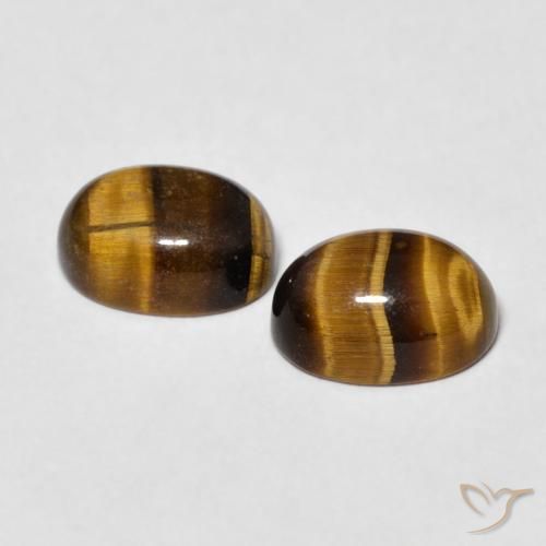 Pedras preciosas de Olho de Tigre Medium Dark-Brown natural de 2.69 ct, oval, Opaco