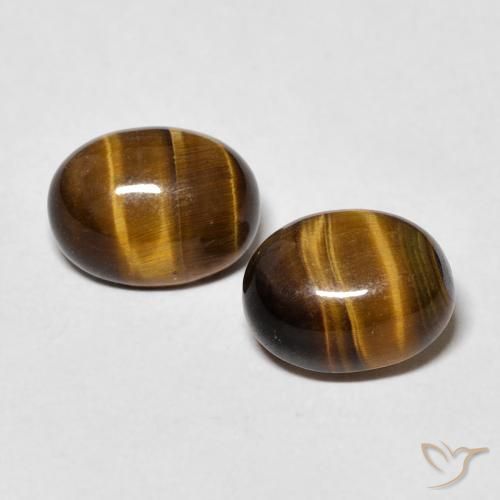 2.72ctw Natural Marrom-amarelado Olho de Tigre, oval, Opaco