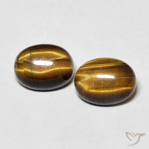 3.01ctw Natural Medium Dark-Brown Olho de Tigre, oval, Opaco